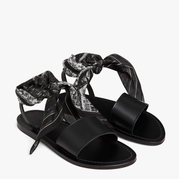 K.Jacques for agnès b. Women’s Prométhée Sandals – Black Leather - Picture 1 of 3